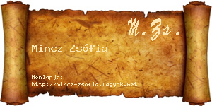 Mincz Zsófia névjegykártya